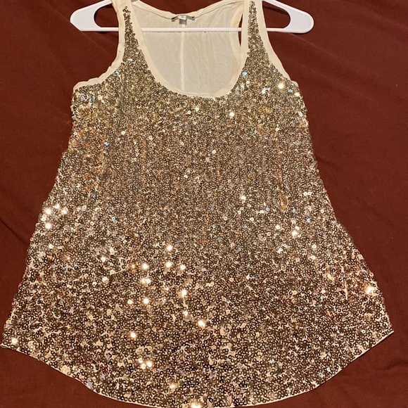 Express Gold Sequin Racerbank Tank - Picture 5 of 5